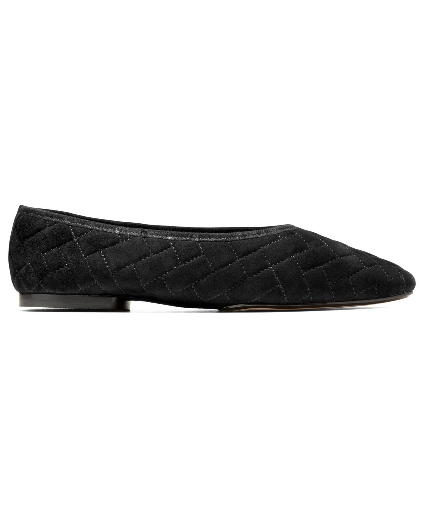Женские стёганые балетки Cole Haan Jasleen без застёжки, цвет: Чёрный замшевый — фото 2
