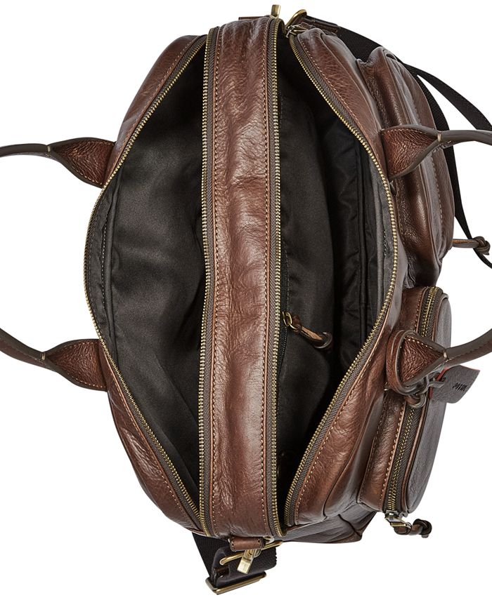 Fossil Men's Defender Leather Double Zip Workbag Macy's