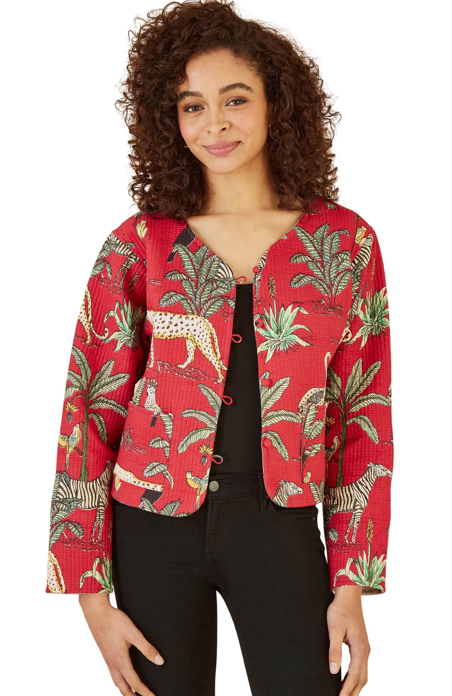 Women's Animal Reversible Cropped Quilted Jacket