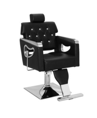 Salon Styling Chair with Hydraulic Lift, 360 Swivel, Reclining Backrest, Adjustable Headrest, Metal Base, 330 lb Capacity