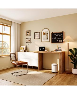L-Shaped Desk with Storage - Adjustable Corner Computer Desk |  Office Desk with Drawers