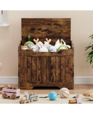 Storage Chest and Toy Box with Safety Hinge, 350LBS Capacity, Entryway Bench for Living Room Playroom