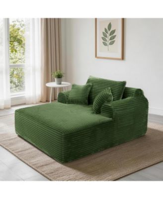 Corduroy Sofa Bed - Boneless Lounge Chair with Deep Seat, 500LBS Capacity, No Assembly for Living Room or Bedroom