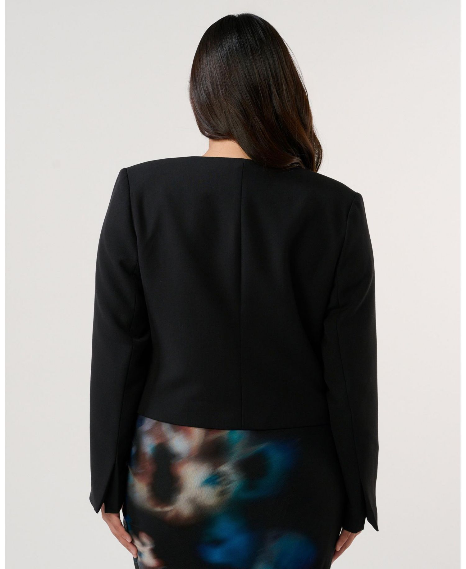 Plus size Eboni Cropped Assymetric Tailored Jacket