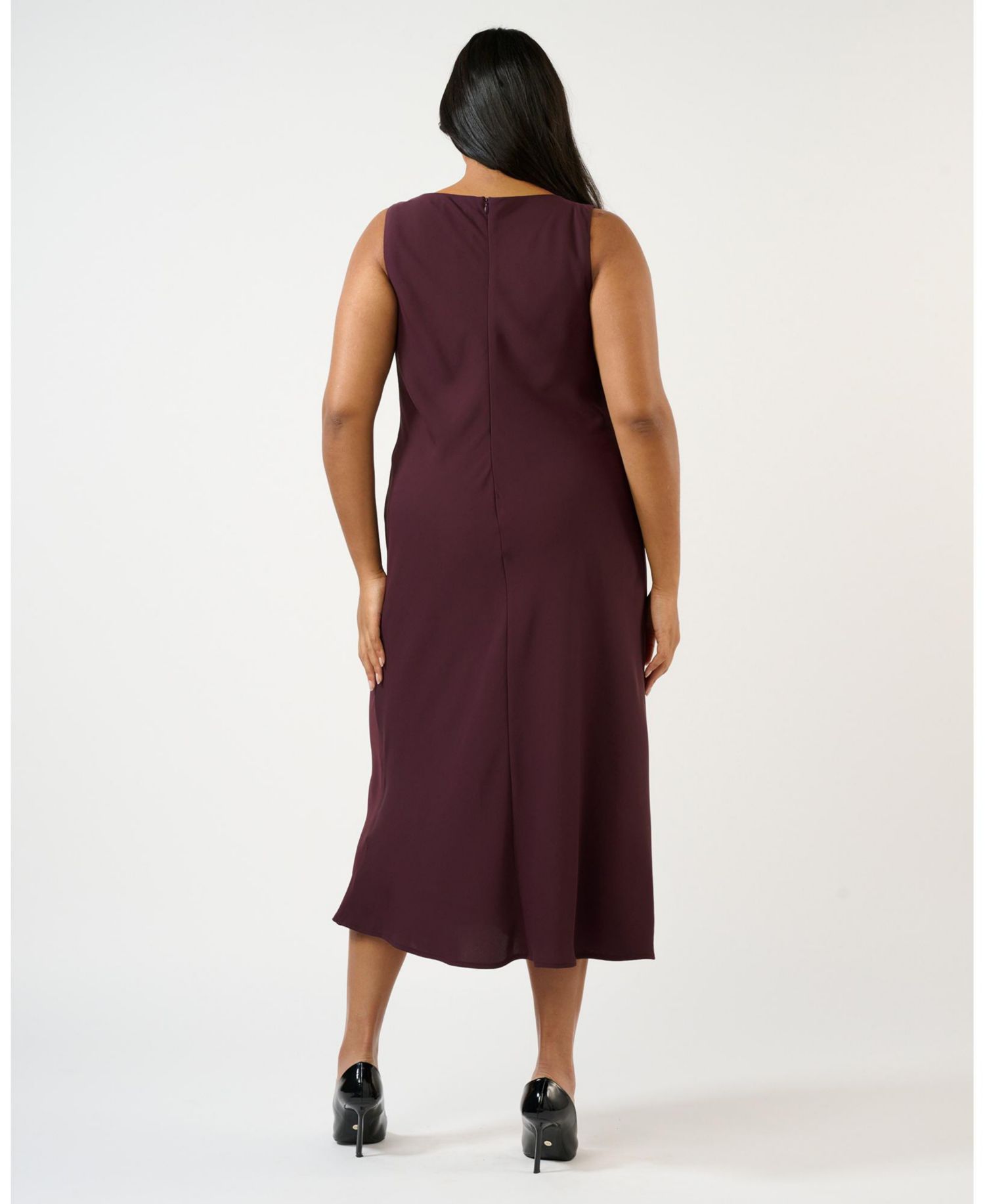 Women's Britney Assymetric Cowl-Neck Midi Sheath Dress