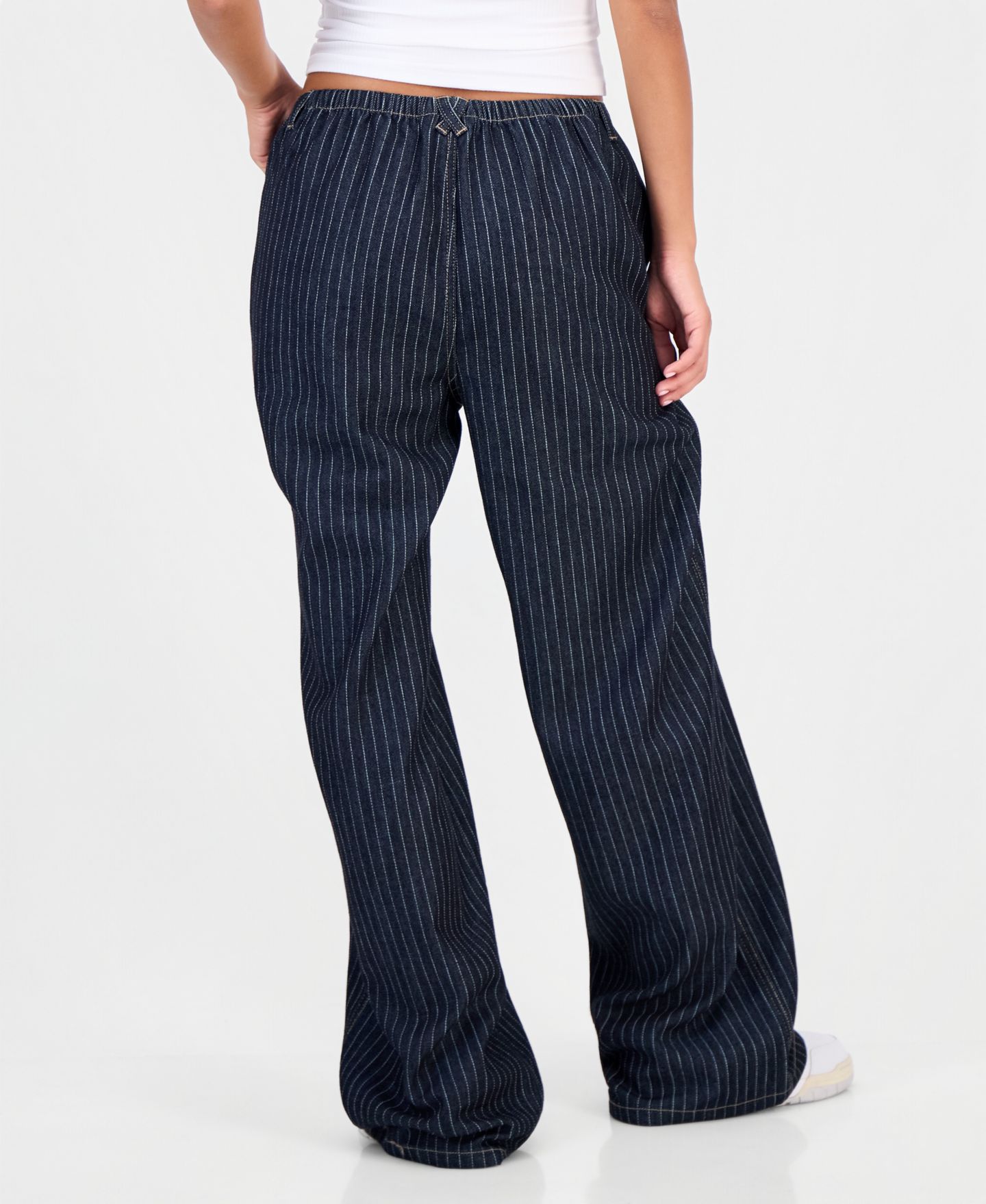 Женские джинсы Vanilla Star Juniors' Striped Wide-Leg Pull-On, цвет: Полосатый — фото 5