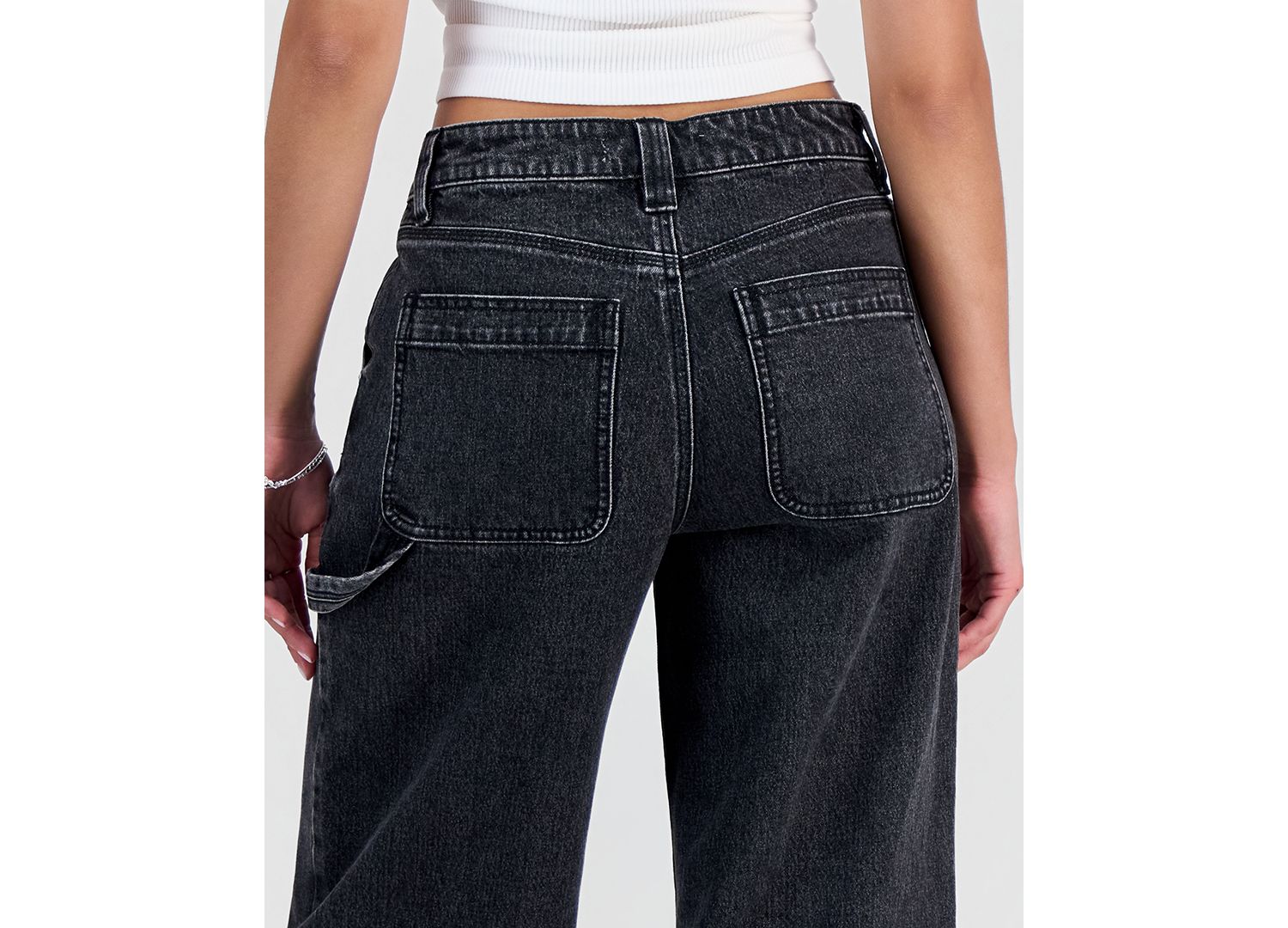 Juniors' High-Rise Ultra 90s Wide-Leg Carpenter Jeans