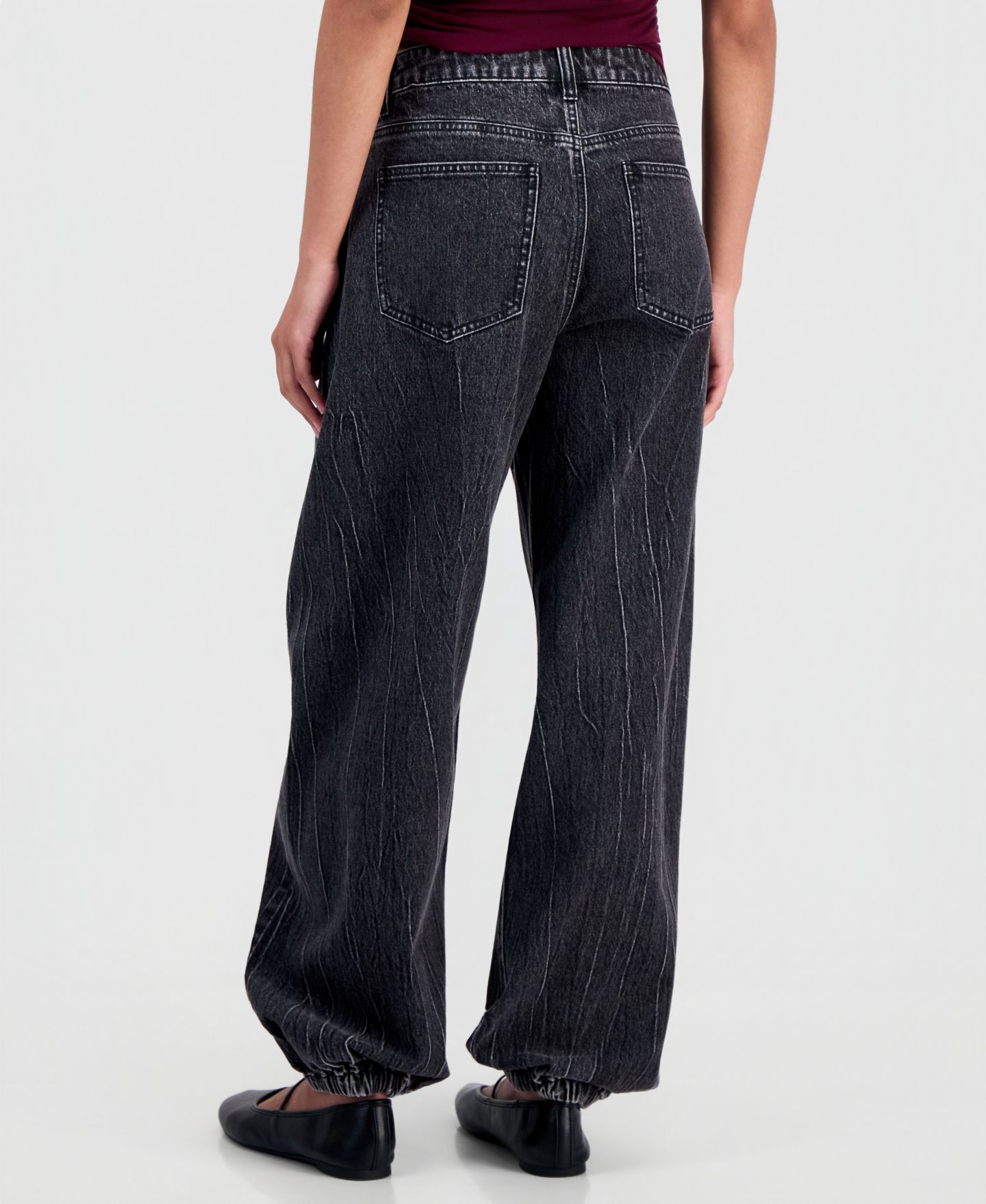 Женские джинсы Madden Girl Juniors' Balloon-Leg Jogger, цвет: Чёрный — фото 2