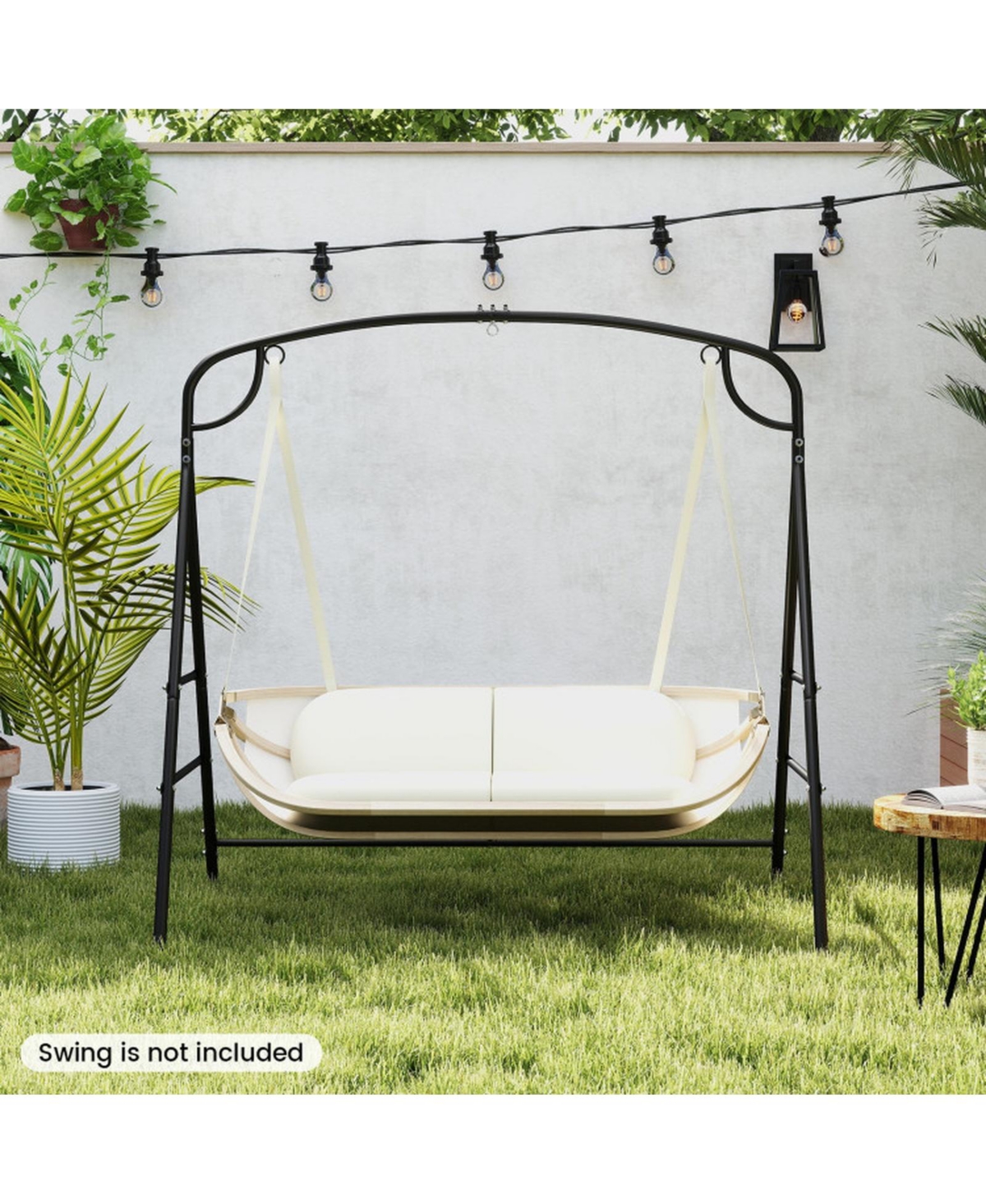 Gouun Outdoor Heavy-Duty Metal Hammock and Porch Swing Stand with 4 Support Bars, 660 lb Capacity