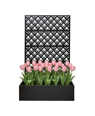 Metal Raised Garden Bed with Trellis, 70.9"H x 43.3"W x 15.8"D
