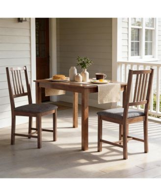 Modern Dining Chairs Set of 2 - Rubberwood Kitchen Chairs with Padded Seat