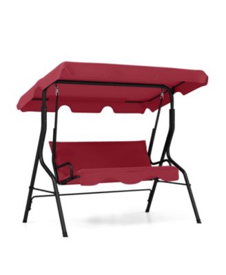 3-Person Outdoor Patio Swing Chair  Adjustable Canopy and Removable Cushion