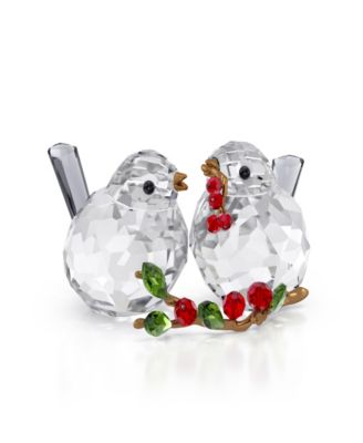 Idyllia Bird Couple and Berries Crystal Figurine