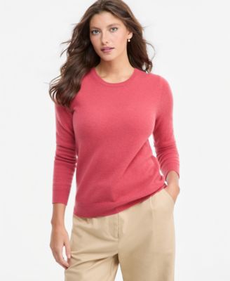 Women's 100% Cashmere Long-Sleeve Crewneck Sweater