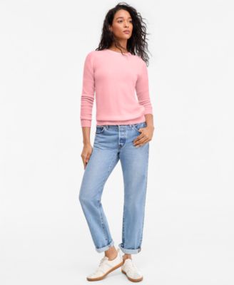 Women's 100% Cashmere Long-Sleeve Crewneck Sweater