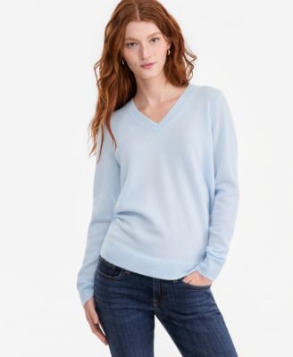 Women's 100% Cashmere V-Neck Long-Sleeve Sweater