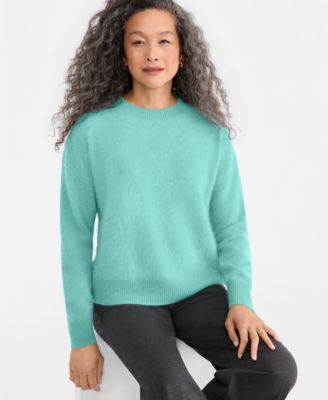 Women's 100% Cashmere Brushed Crewneck Sweater