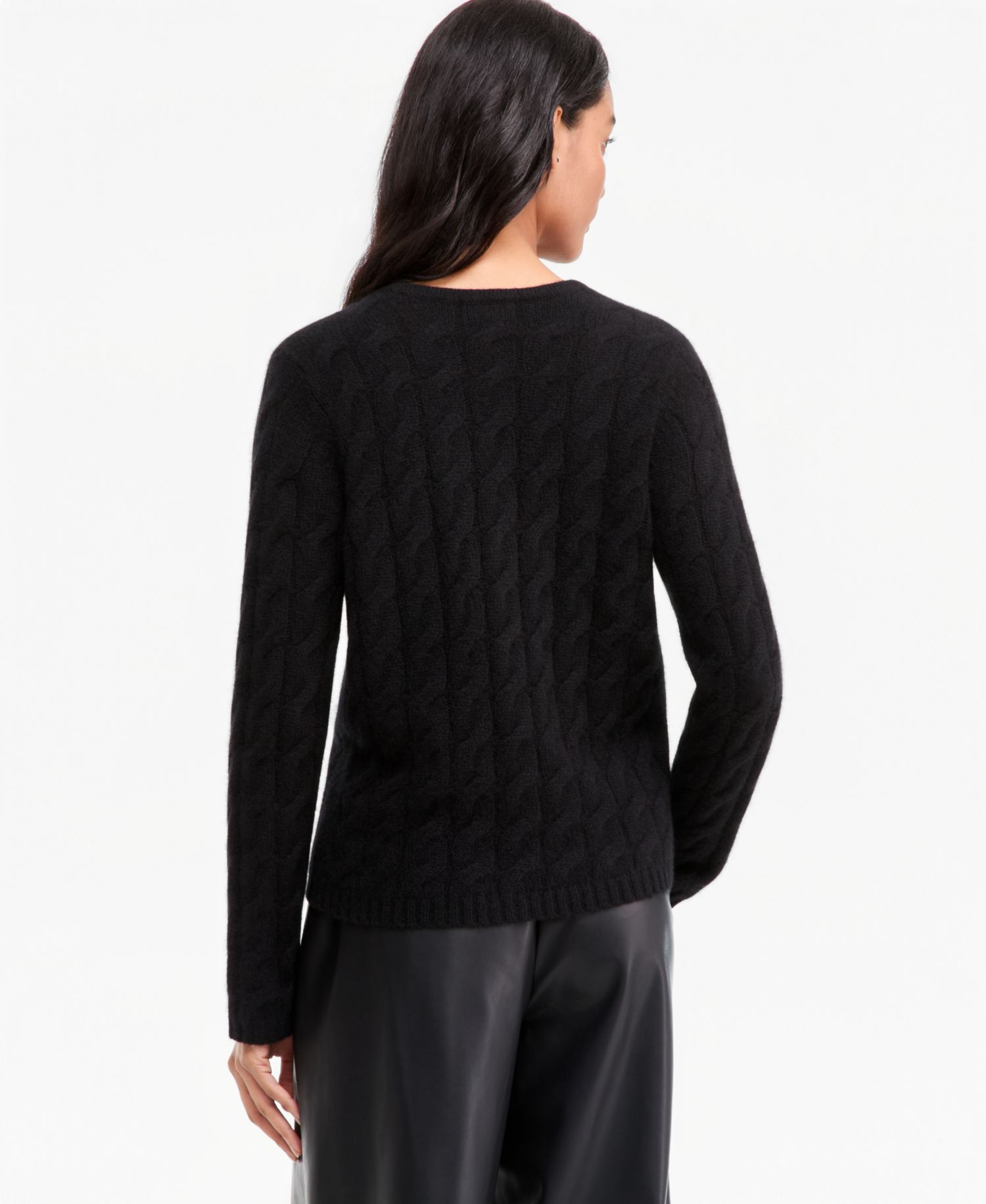 Women's 100% Cashmere Cable-Knit V-Neck Cardigan
