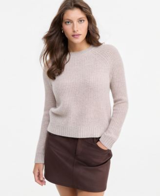 Women's 100% Cashmere Shaker Stitch Crewneck Sweater