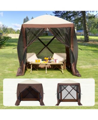 Pop Up Screen Gazebo Tent 4-Sided Canopy with Mesh Window