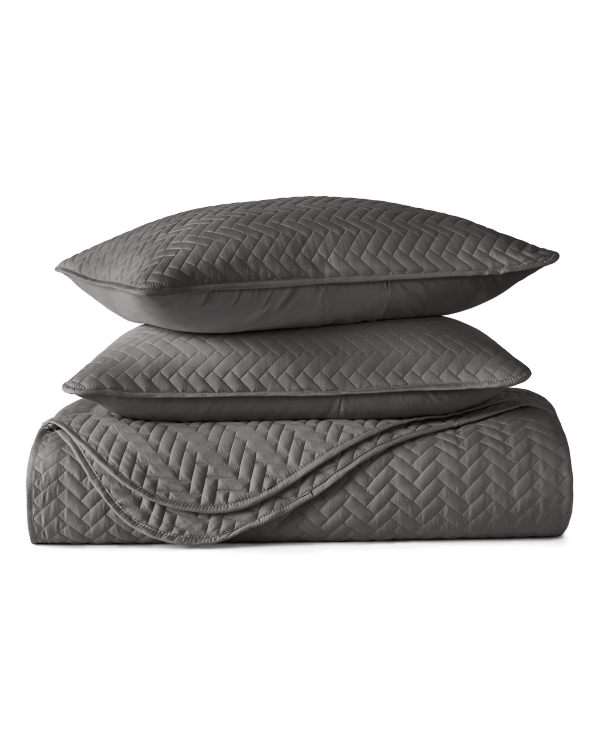 ienjoy Home Herringbone Lightweight Quilted Coverlet Set