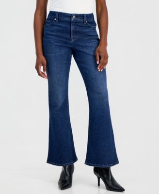Petite High-Rise Flare-Leg Jeans