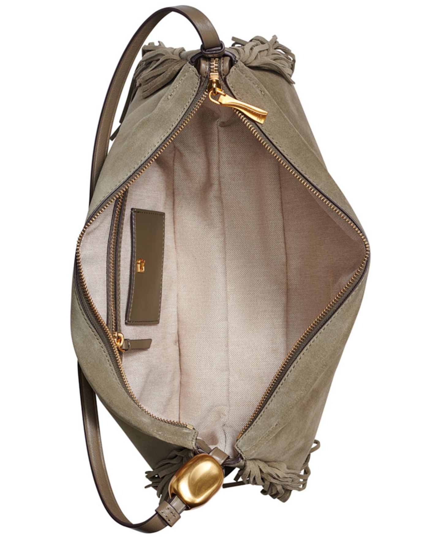 Женская сумка Donna Karan New York Large Fringe Shoulder Handbag, цвет: Трюфельный — фото 4