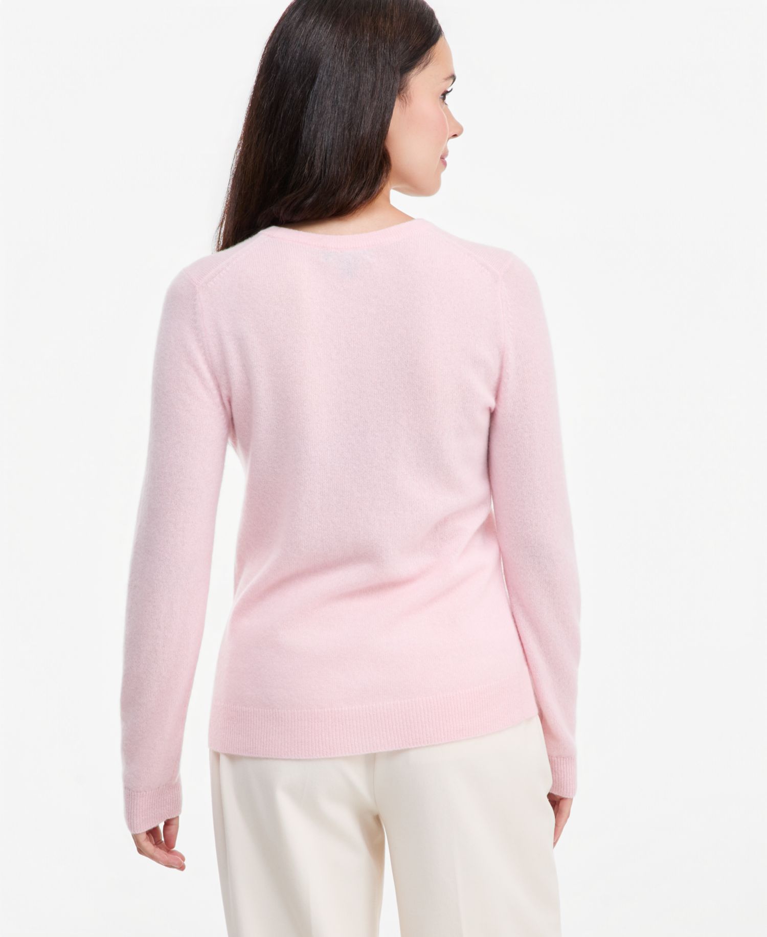 100% Cashmere Women's Petite Long-Sleeve Crewneck Sweater