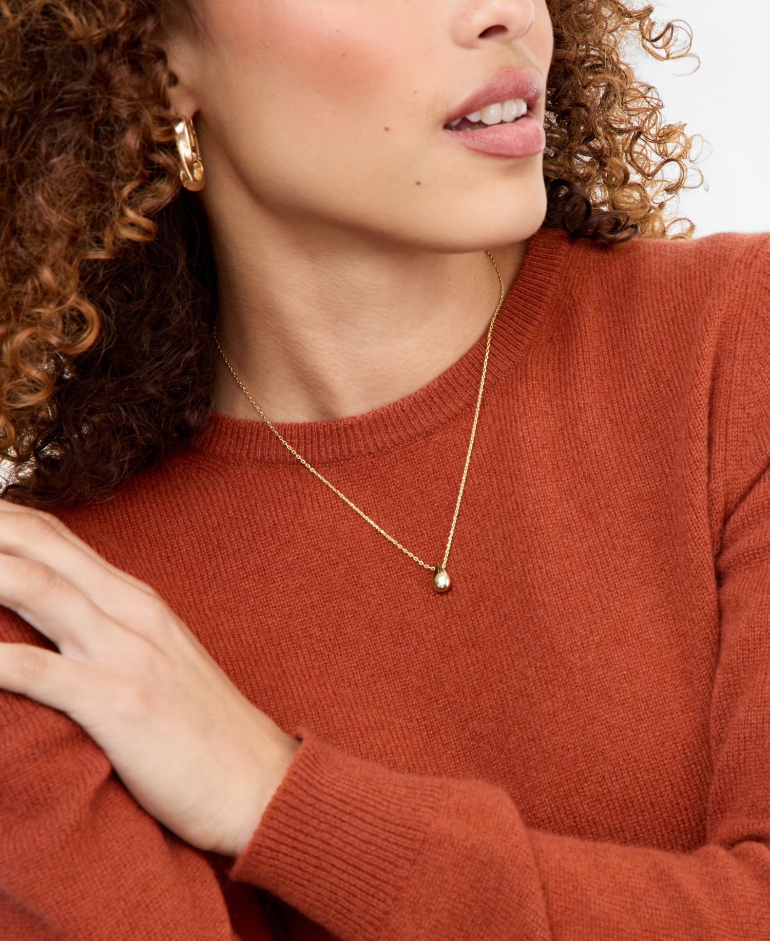 100% Cashmere Women's Petite Long-Sleeve Crewneck Sweater