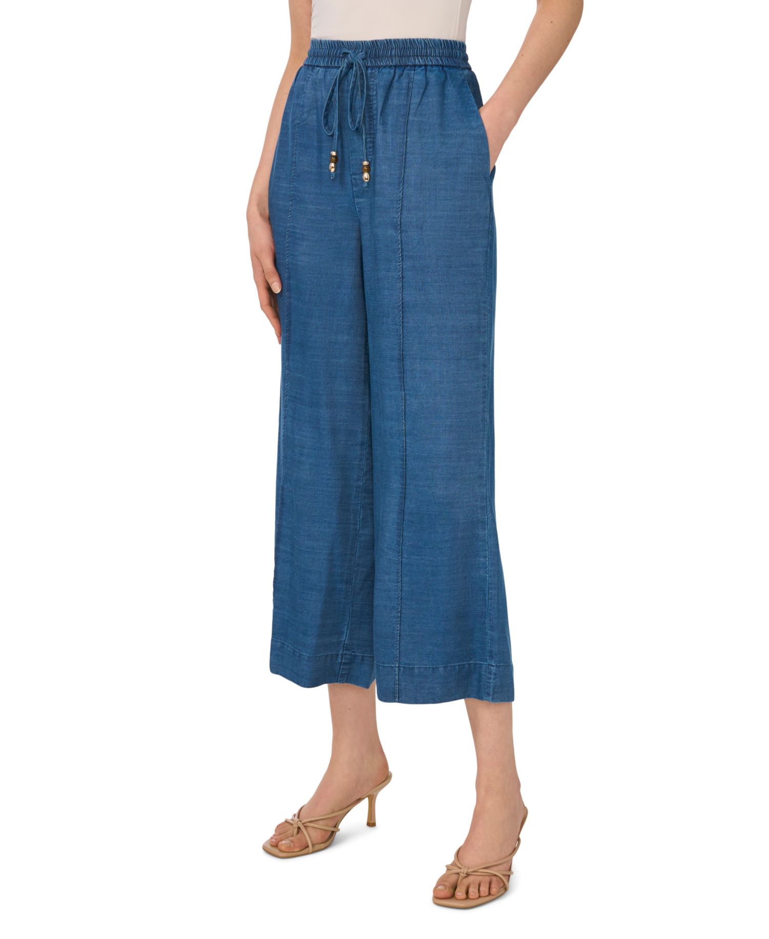 Women's Scallop Chambray Pull-On Pants