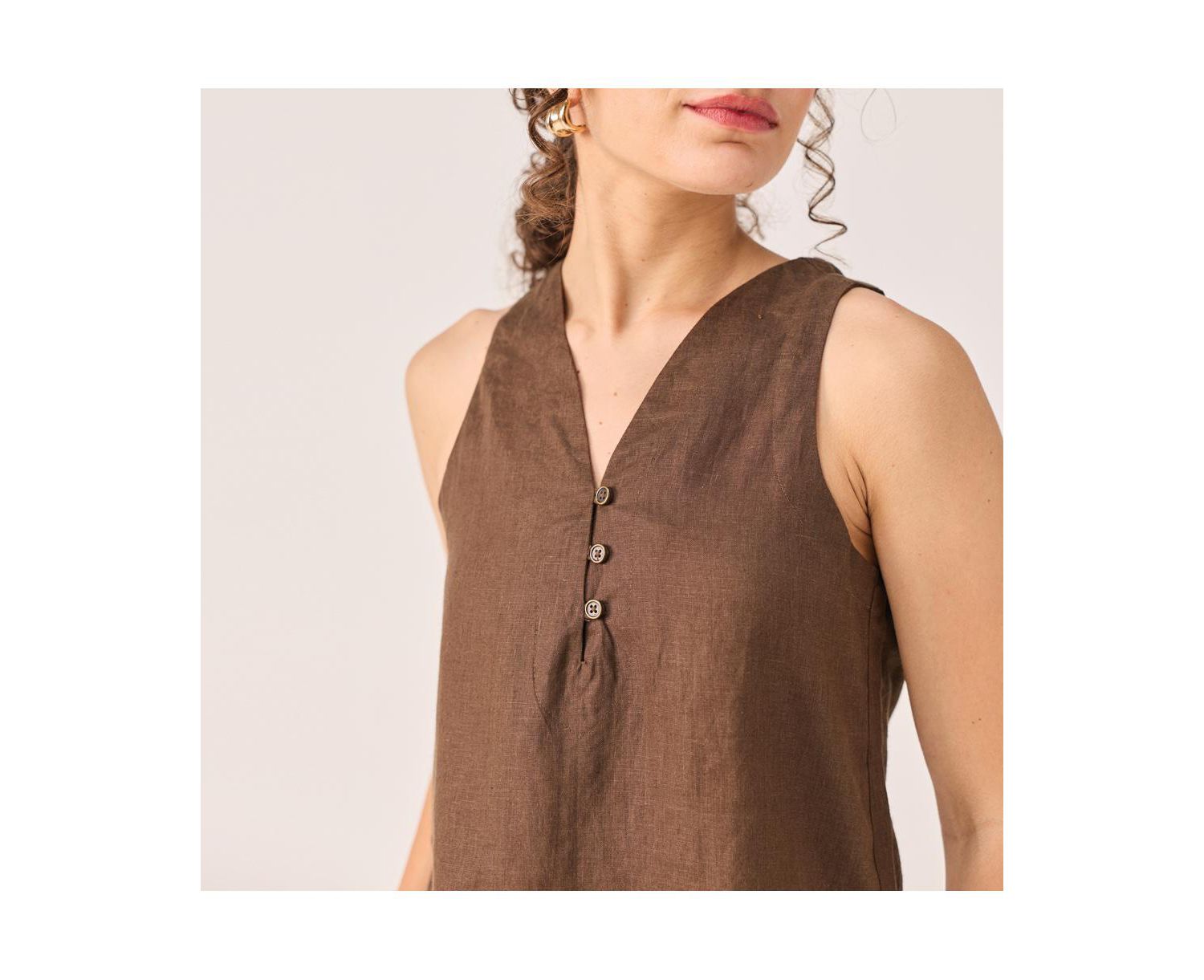 Women's Button Neck Top