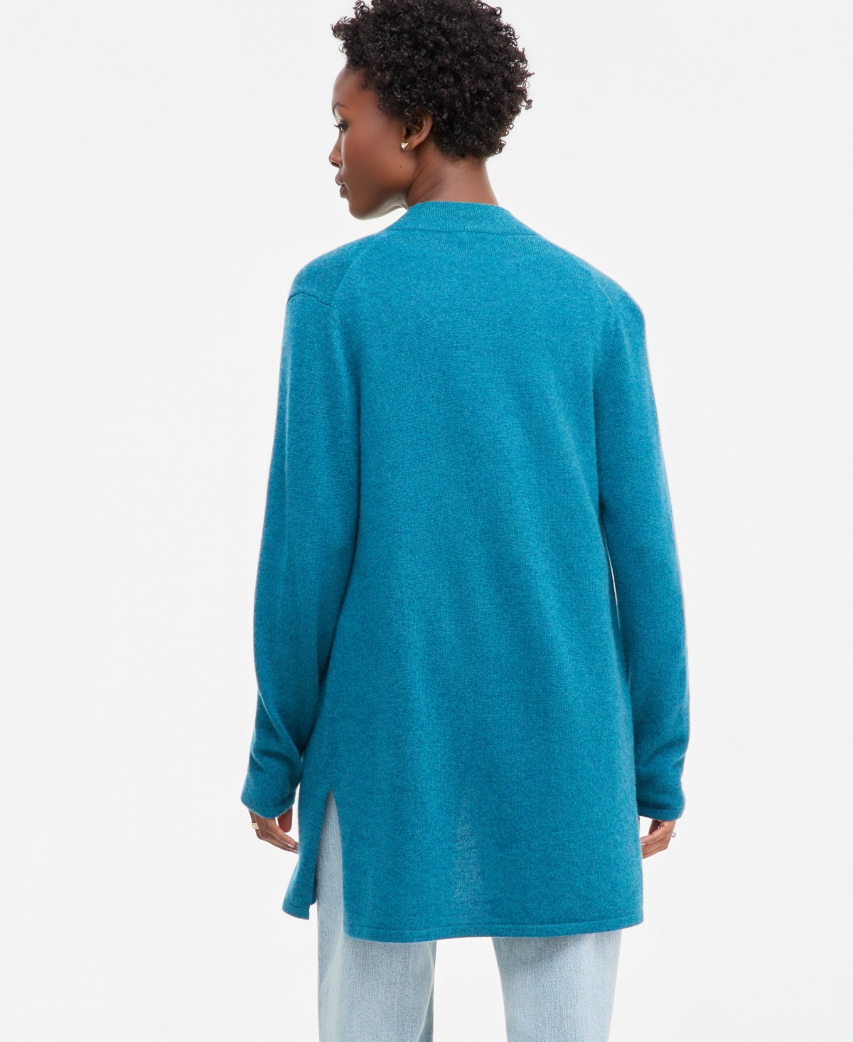 Charter Club Petite Open Front Cashmere Cardigan with Side Slits, Macy's Exclusive