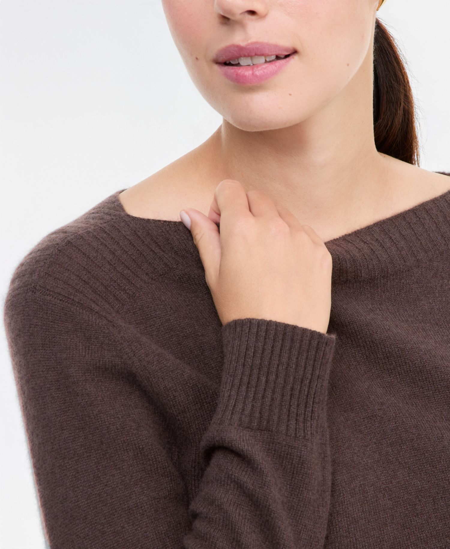 Plus Size 100% Cashmere Boat-Neck Sweater