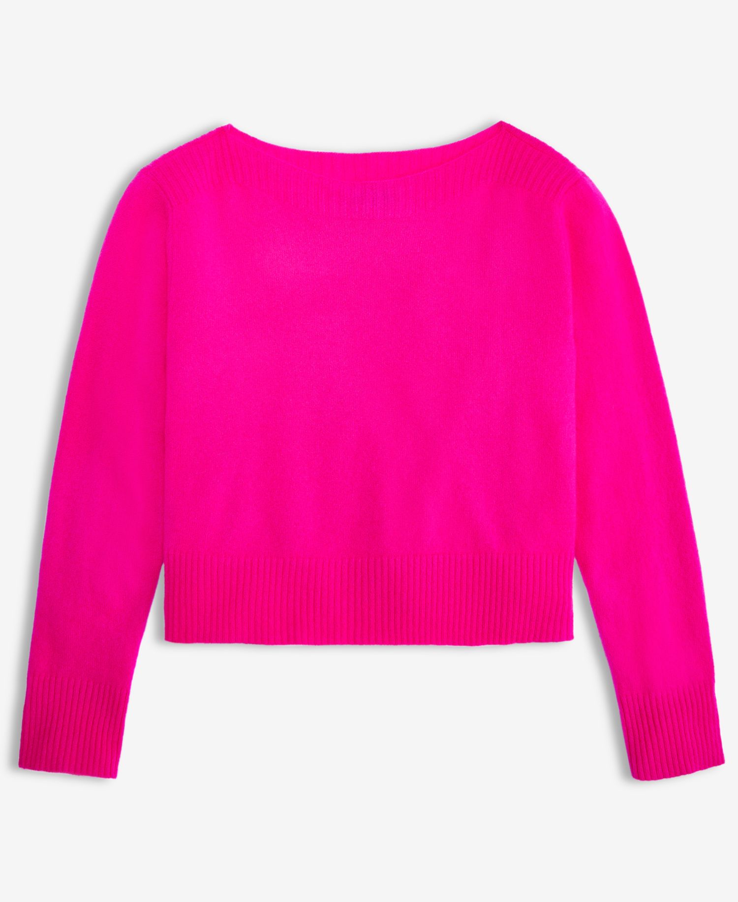 Plus Size 100% Cashmere Boat-Neck Sweater