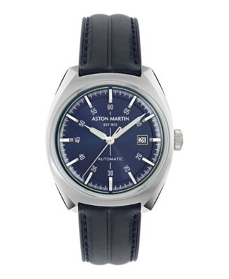 Men's Automatic Blue Leather Strap Watch 41mm