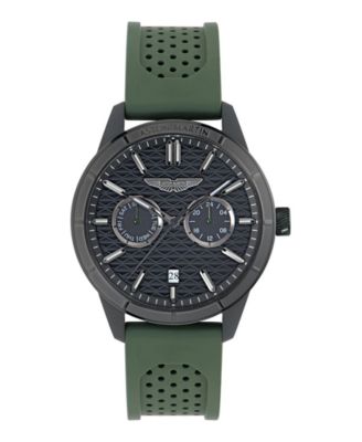 F1 Men's Quartz Black Guilloche Silicone Strap Watch 42mm