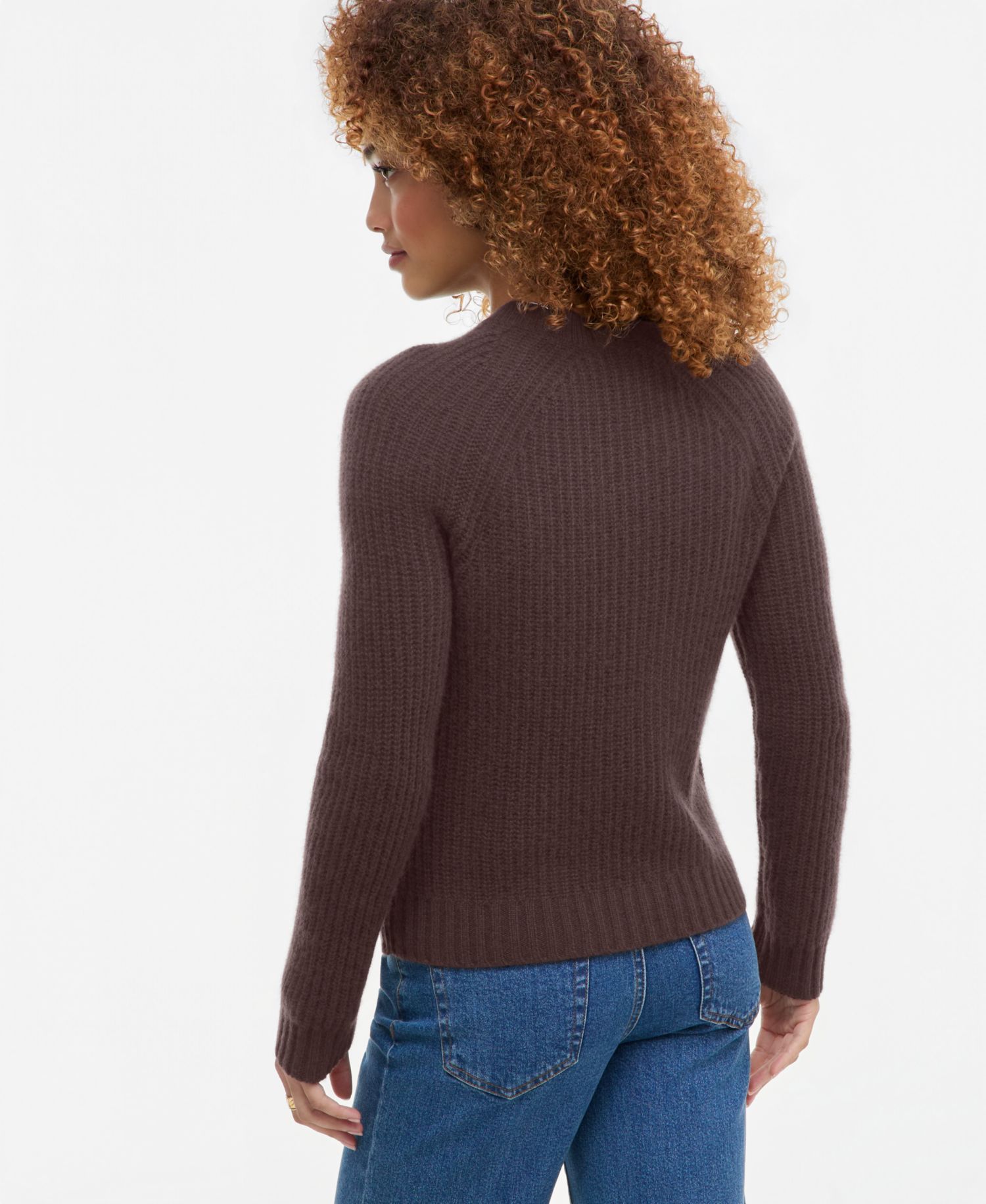 Plus Size 100% Cashmere Shaker Stitch Crewneck Sweater