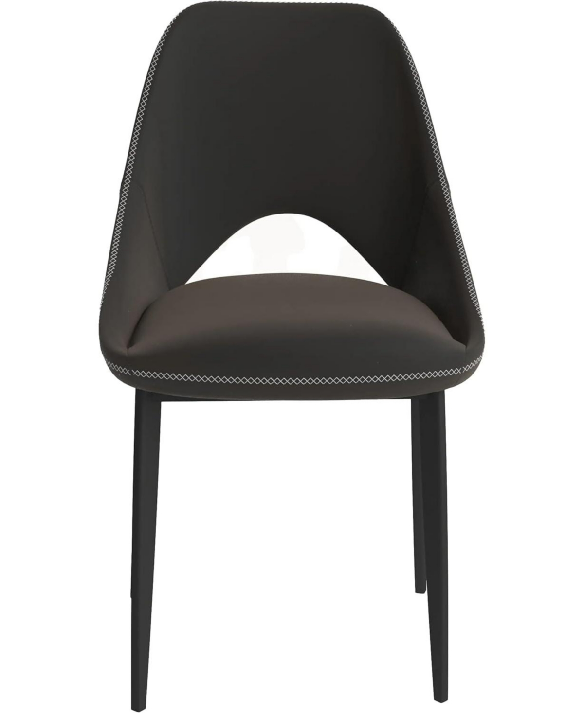 LeisureMod Amalfi Upholstered Fabric Dining Chair Modern Side with Iron Legs, Mid-Century Accent for Room or Kitchen