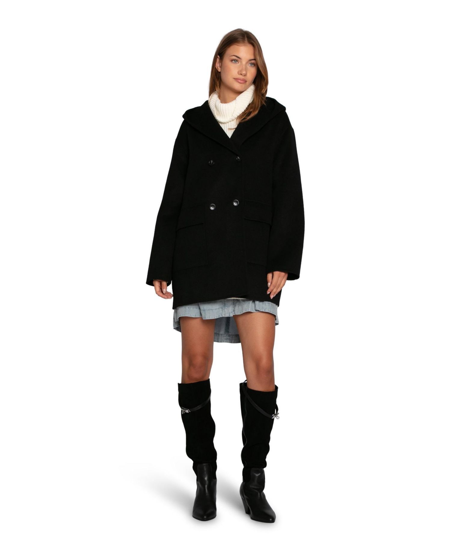 Women's Coastal Edit Hooded Wool Blend Coat