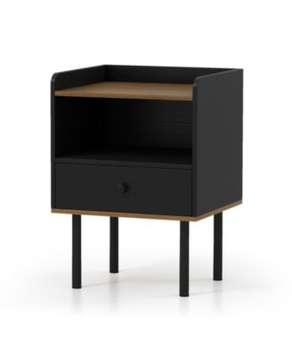 3-Tier Storage Nightstand with Drawer, Modern Side Table for Bedroom or Living Room