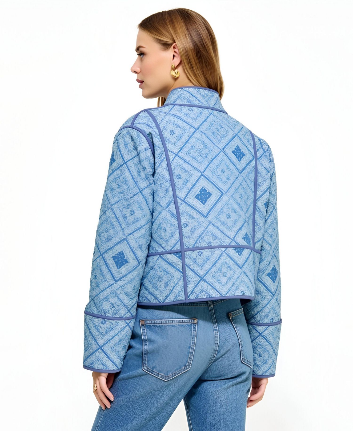 Women's Diamond Quilted Open-Front Jacket
