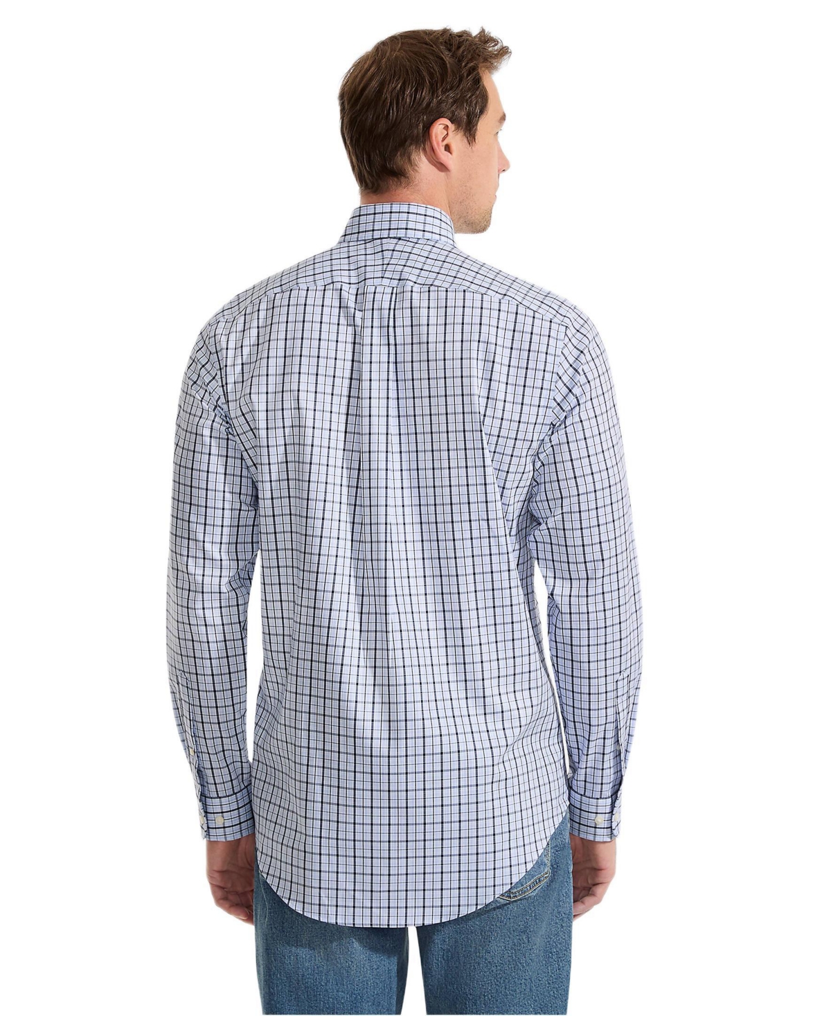 Lands' End Men's Traditional Fit Solid No Iron Supima Pinpoint Buttondown Collar Dress Shirt