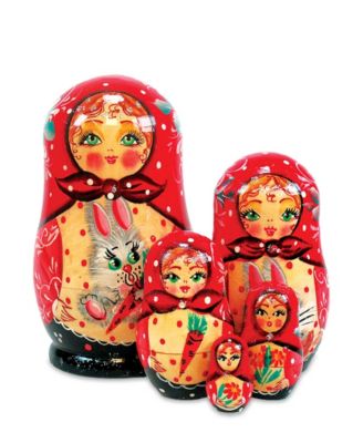 5 Piece Bunny Russian Matryoshka Nested Doll Set