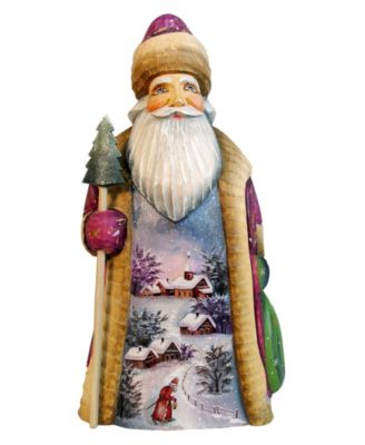 Woodcarved First Light Santa Figurine