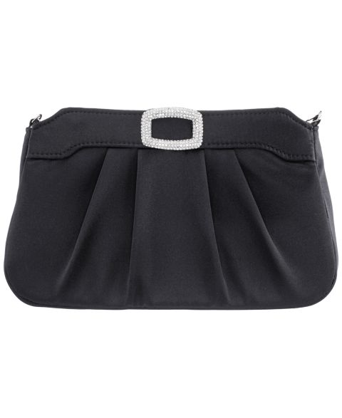 Женский клатч Nina Amy Crystal Buckle Ornament Zip-Top Small Clutch Handbag, цвет: Чёрный