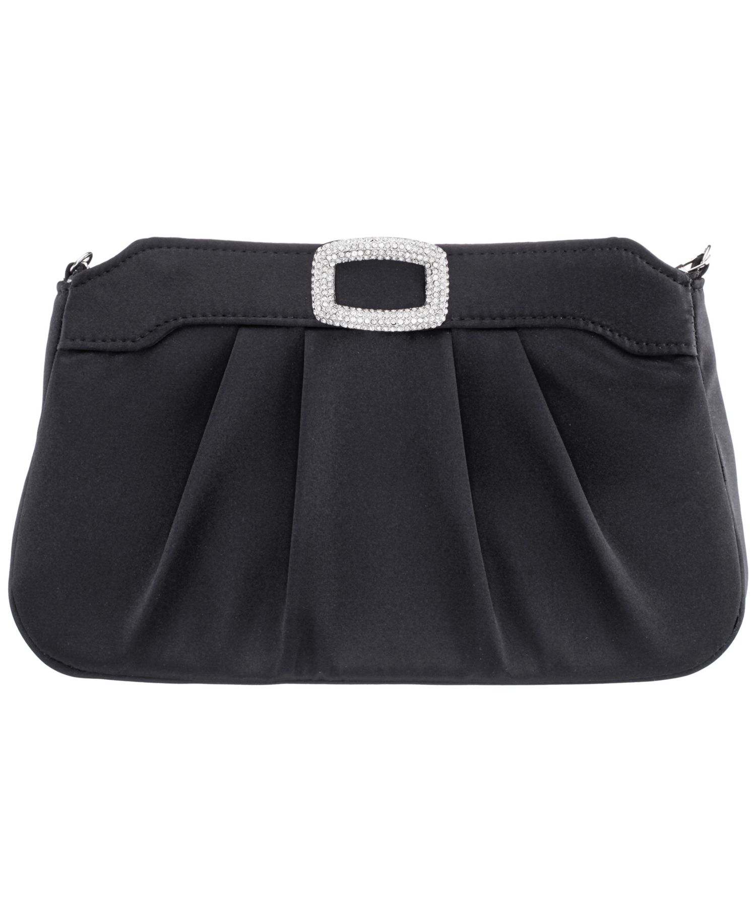 Amy Crystal Buckle Ornament Zip-Top Small Clutch Handbag