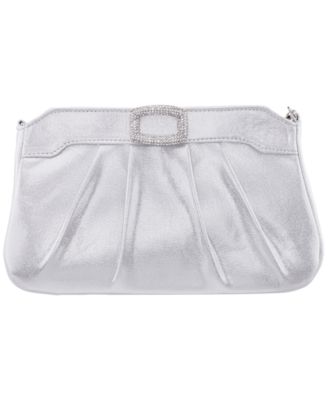 Amy Crystal Buckle Ornament Zip-Top Small Clutch Handbag