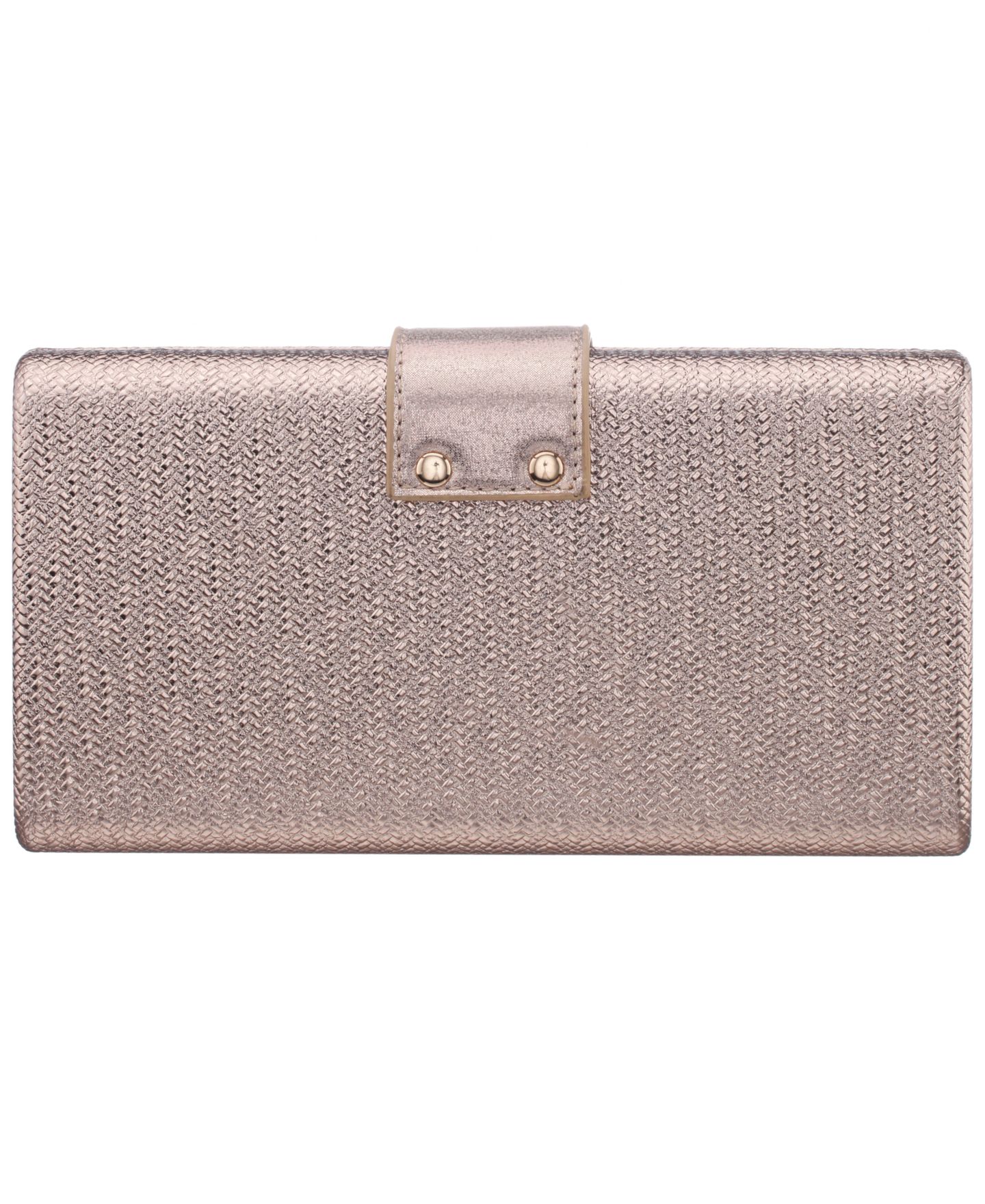 Женский клатч Nina Embossed Woven Presley Minaudiere Small Clutch Handbag, цвет: Состаренный золотой — фото 2