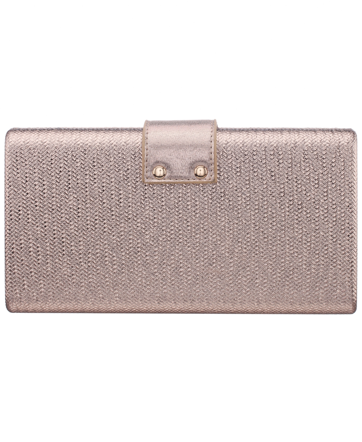 Nina Embossed Woven Turnlock Minaudiere Small Handbag