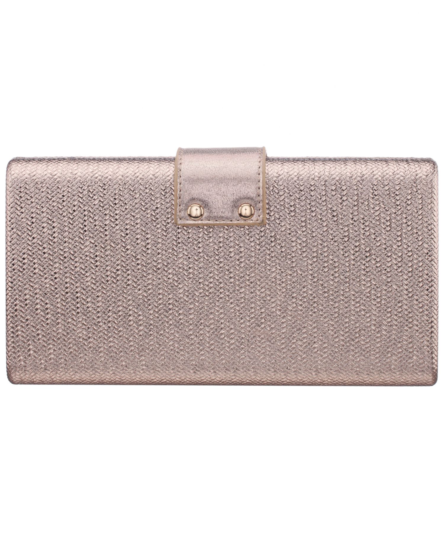 Embossed Woven Presley Minaudiere Small Clutch Handbag